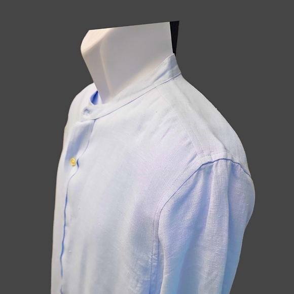 Mens long-sleeved Linen Shirt - Picture 6 of 9